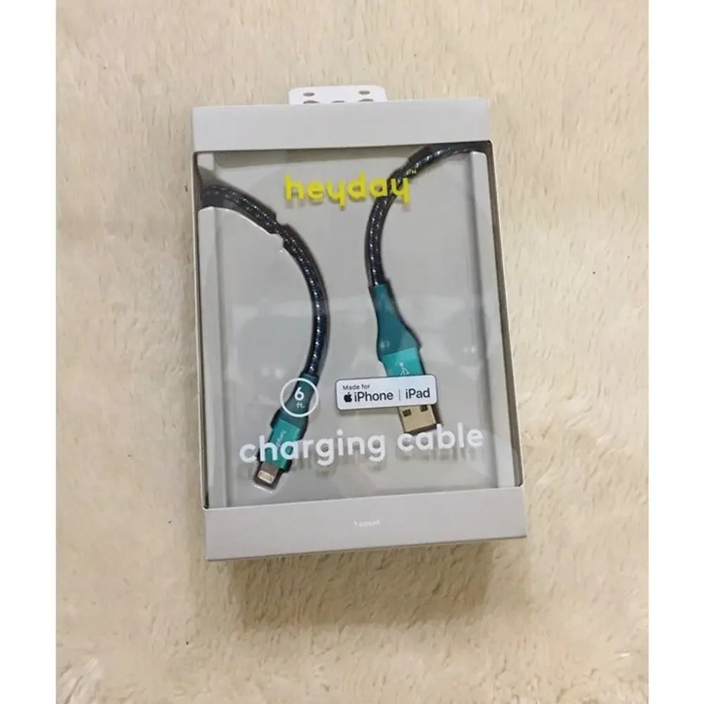 heyday™ 6' Micro USB to USB-A Braided Cable - Teal/White